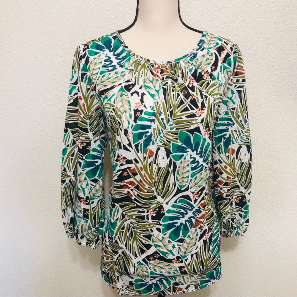 ECI Puff Sleeve Printed Knit Top - Picture 8 of 8